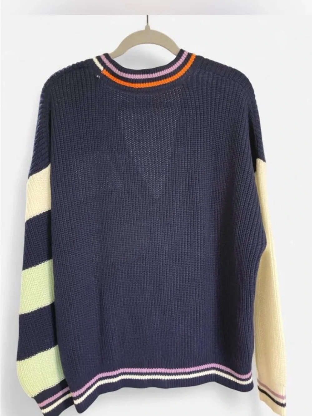 Anthropologie Daily Practice Oversized Varsity Colorblock Cardigan size L